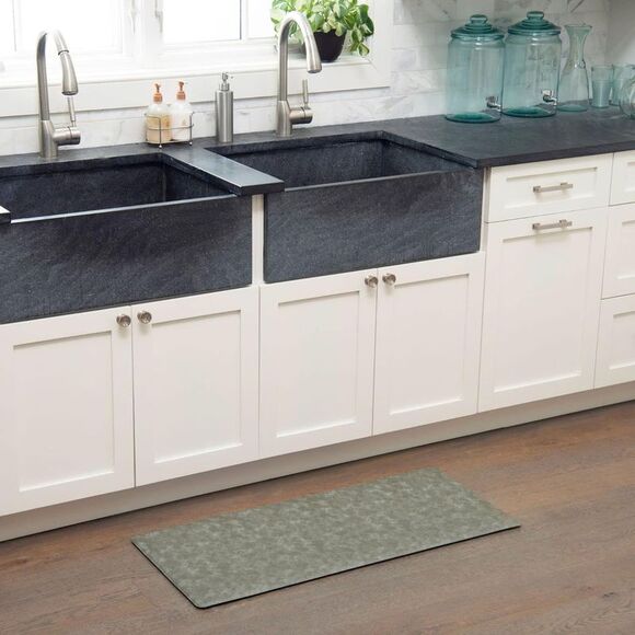 Home Dynamix Trenton Solace Traditional Diamond Textured Kitchen Mat, Sage, - Picture 4 of 4